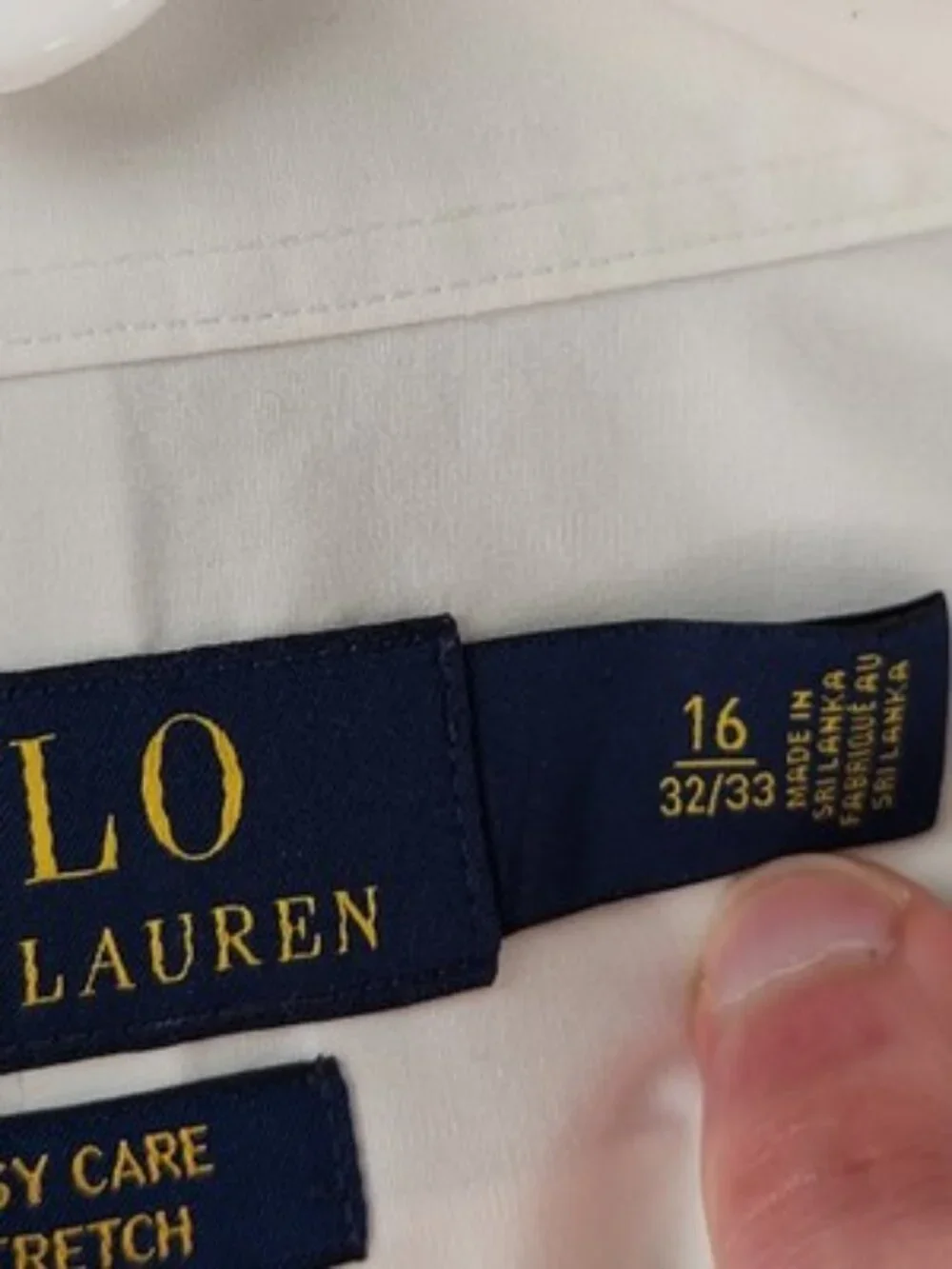 Polo Ralph Lauren 16 32/33 Cotton Spandex Logo Polo Ralph Lauren White Easy Care